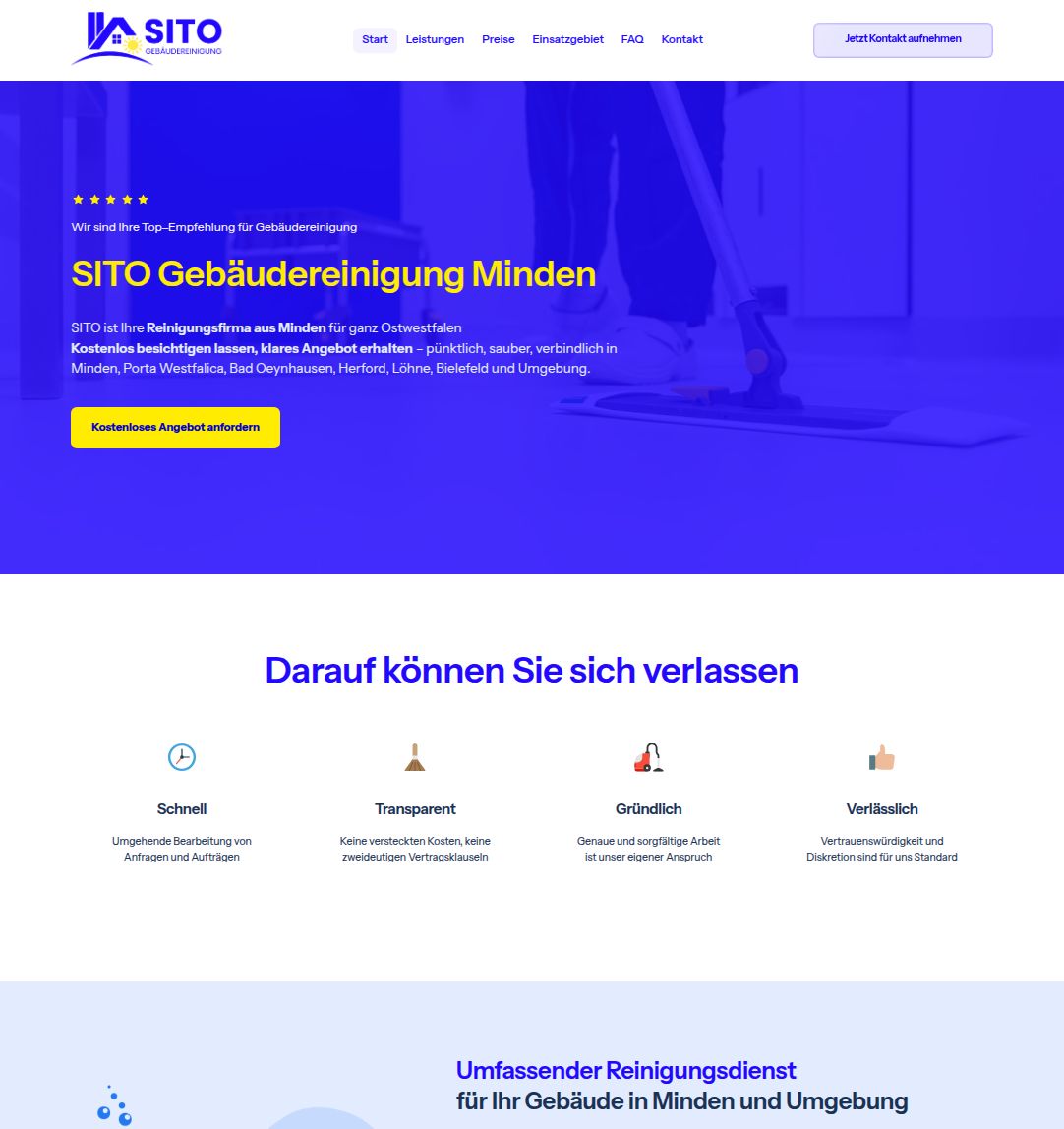 SITO Gebäudereinigung – Website Referenz